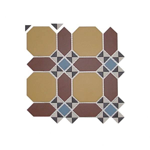 Мозаика керамическая сетка 29,4х29,4 см, цвет: синий, жёлтый, серый, коричневый