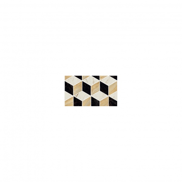 Мозаика декорированная Т3 чёрный/золото/белый 17х29,1 см